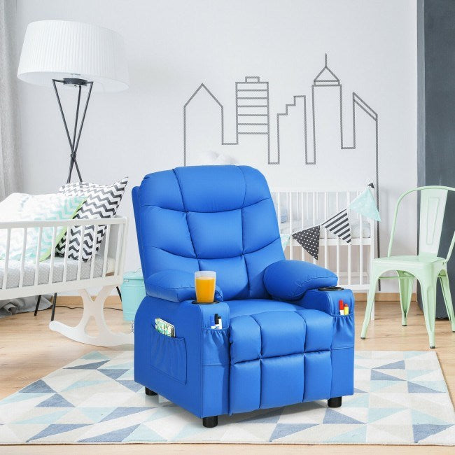 Kids Recliner w/ Cup Holders and Side Pockets