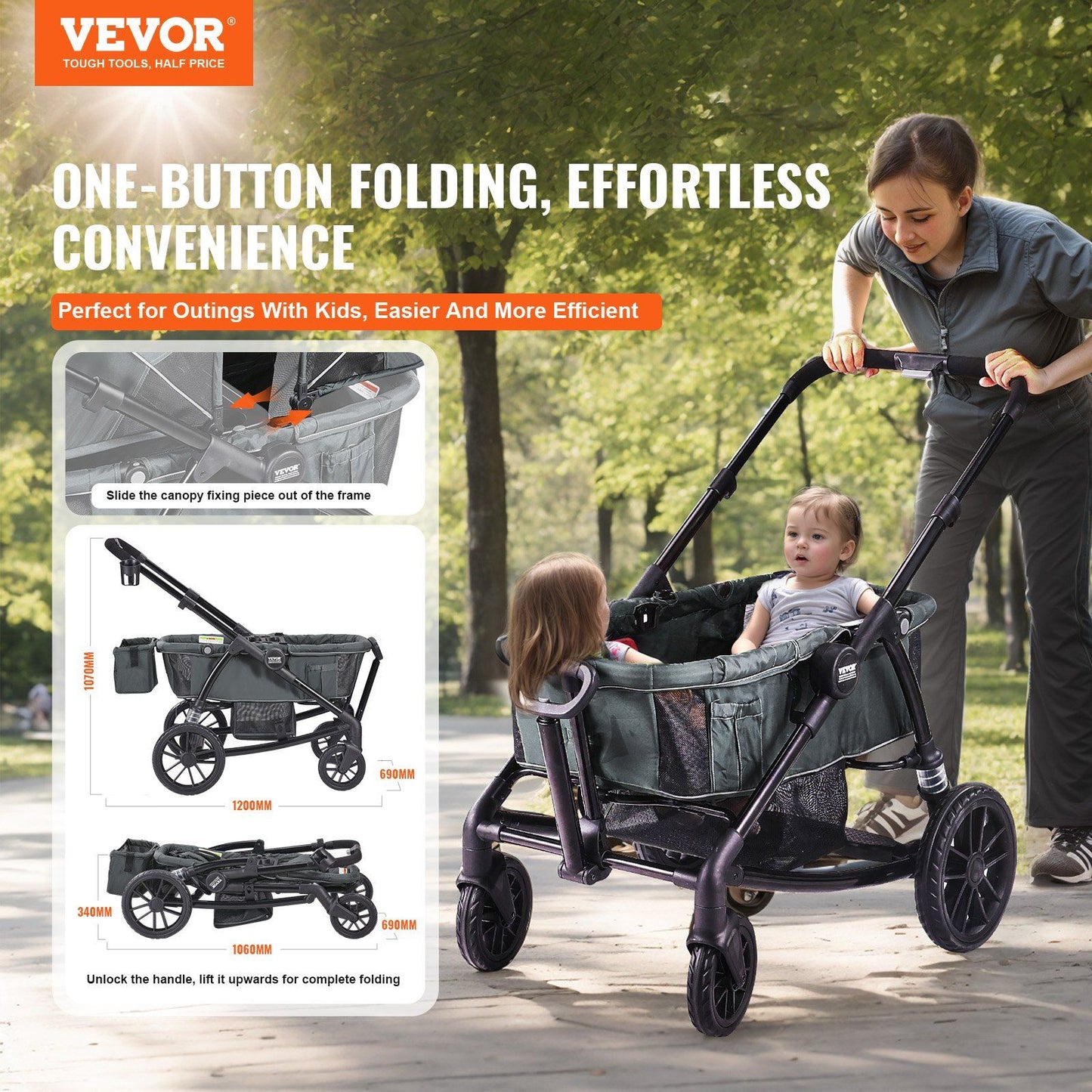 VEVOR All-Terrain Stroller Wagon