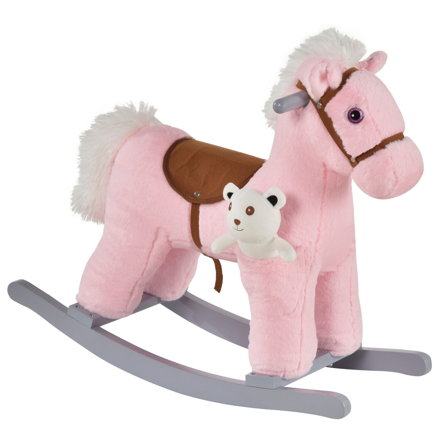 Plush Ride-On Rocking Horse w/ Bear