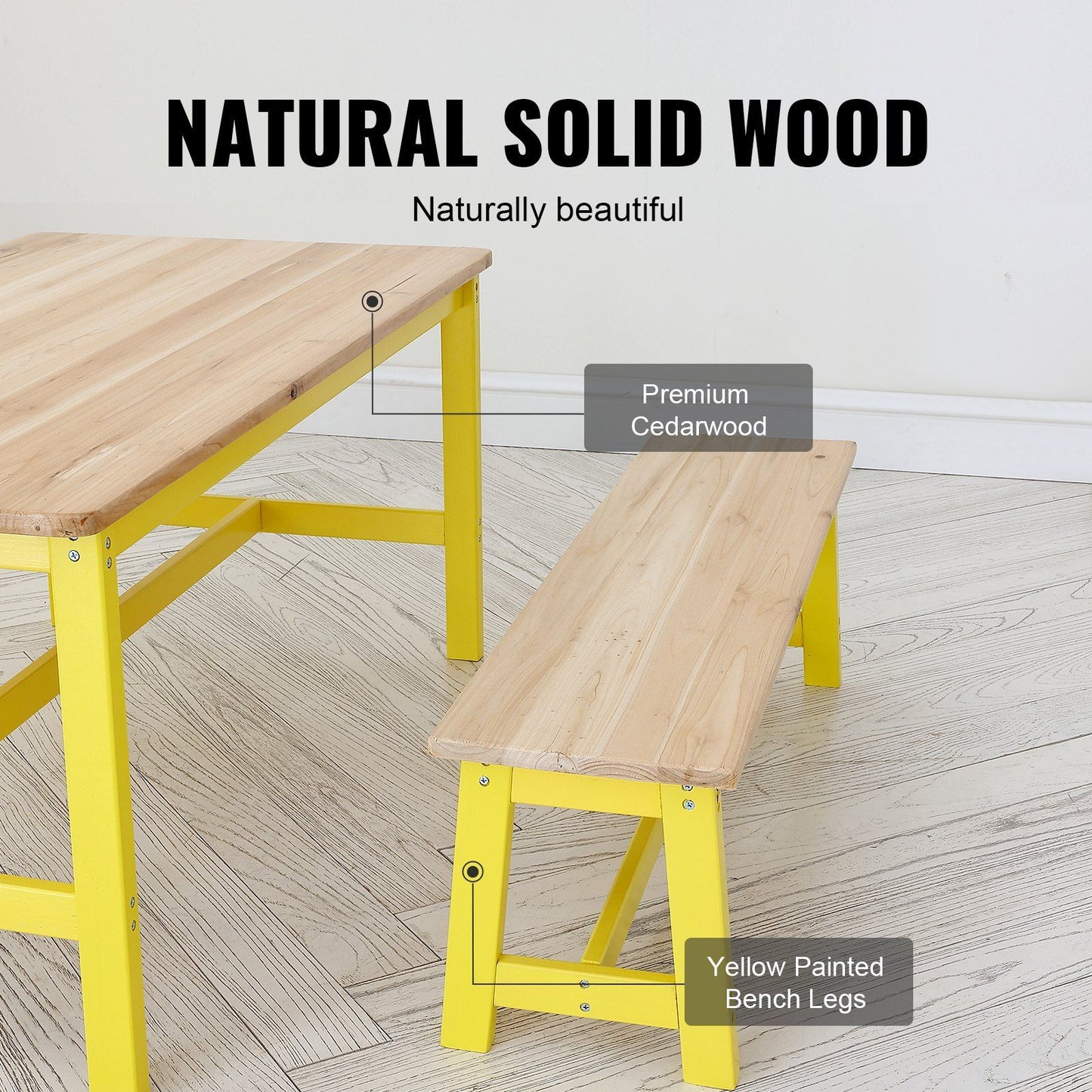 Wooden Table and Bench Set