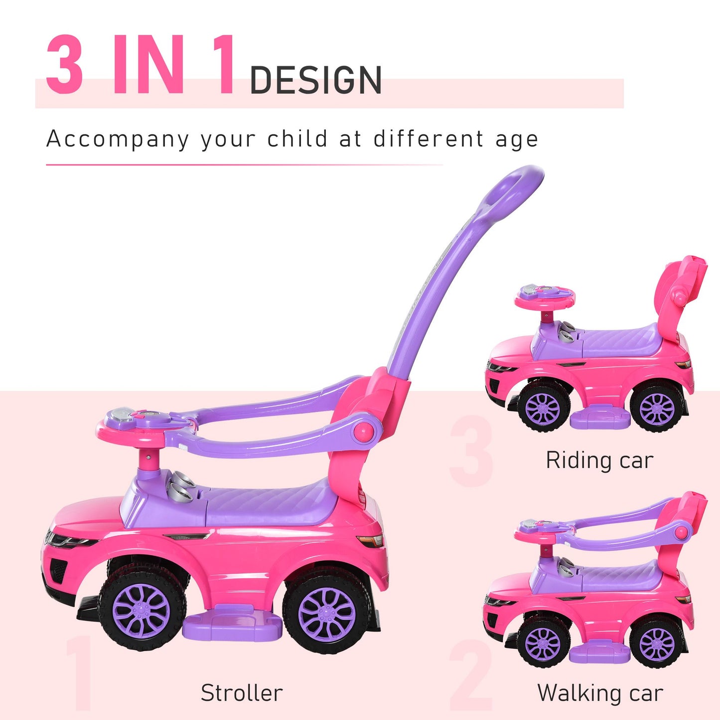 Aosom 3 In 1 Push Car