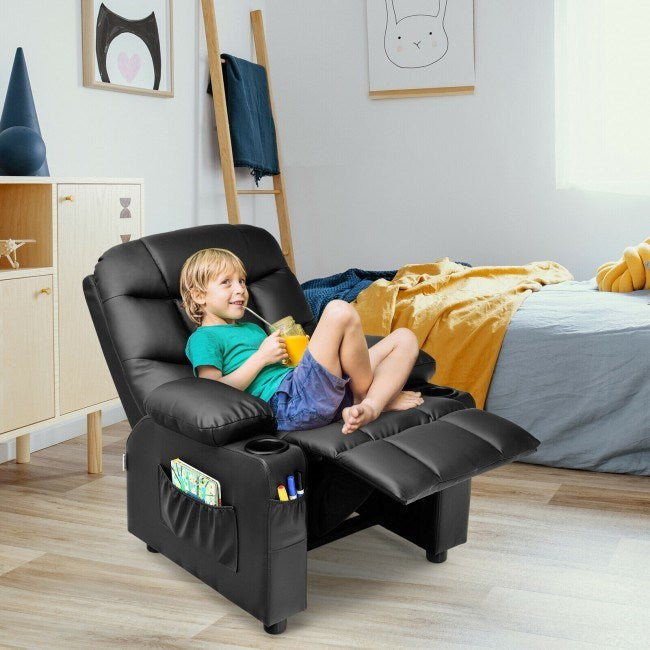 Kids Recliner w/ Cup Holders and Side Pockets