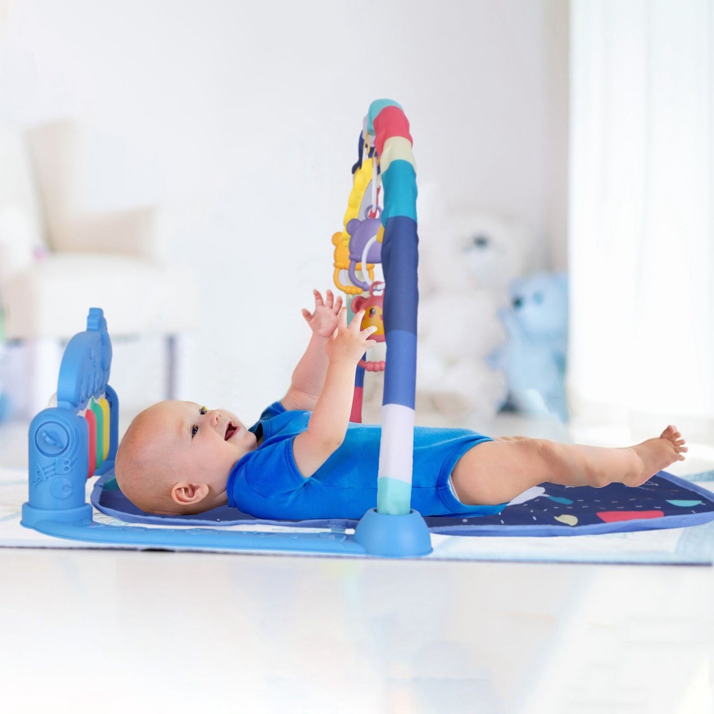 2 In 1 Baby Gym Musical Activity Tummy Time Mat