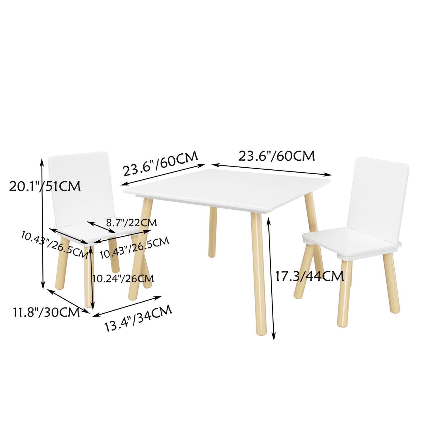 3 Piece Toddler Table and Chair Set