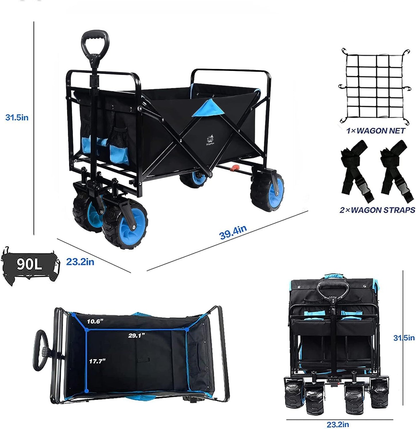 Collapsible Heavy Duty Beach Wagon