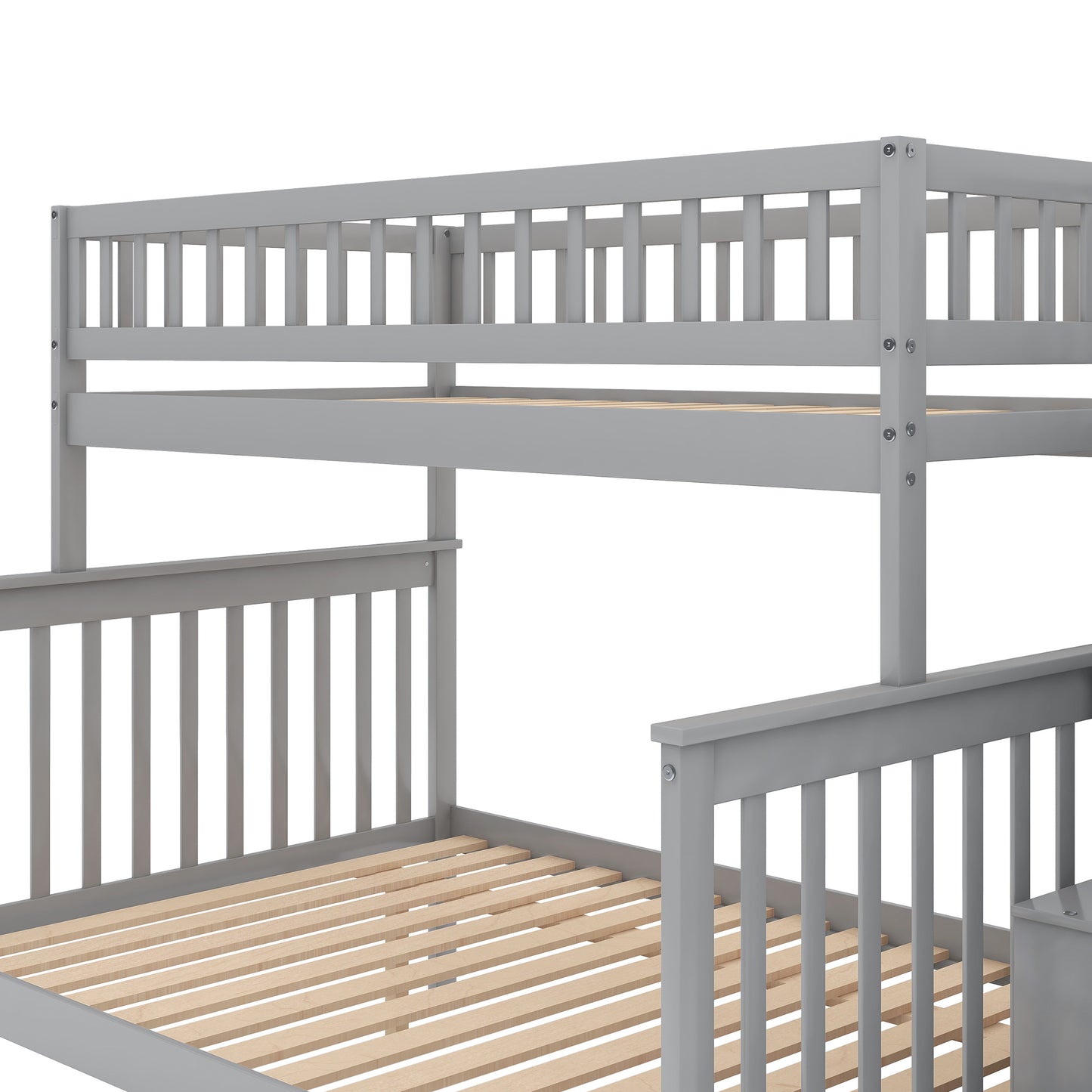 Twin over Full Stairway Bunk Bed w/Storage