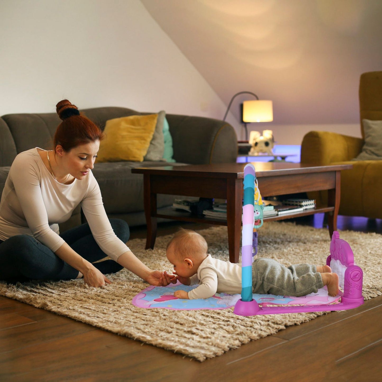 2 In 1 Baby Gym Musical Activity Tummy Time Mat