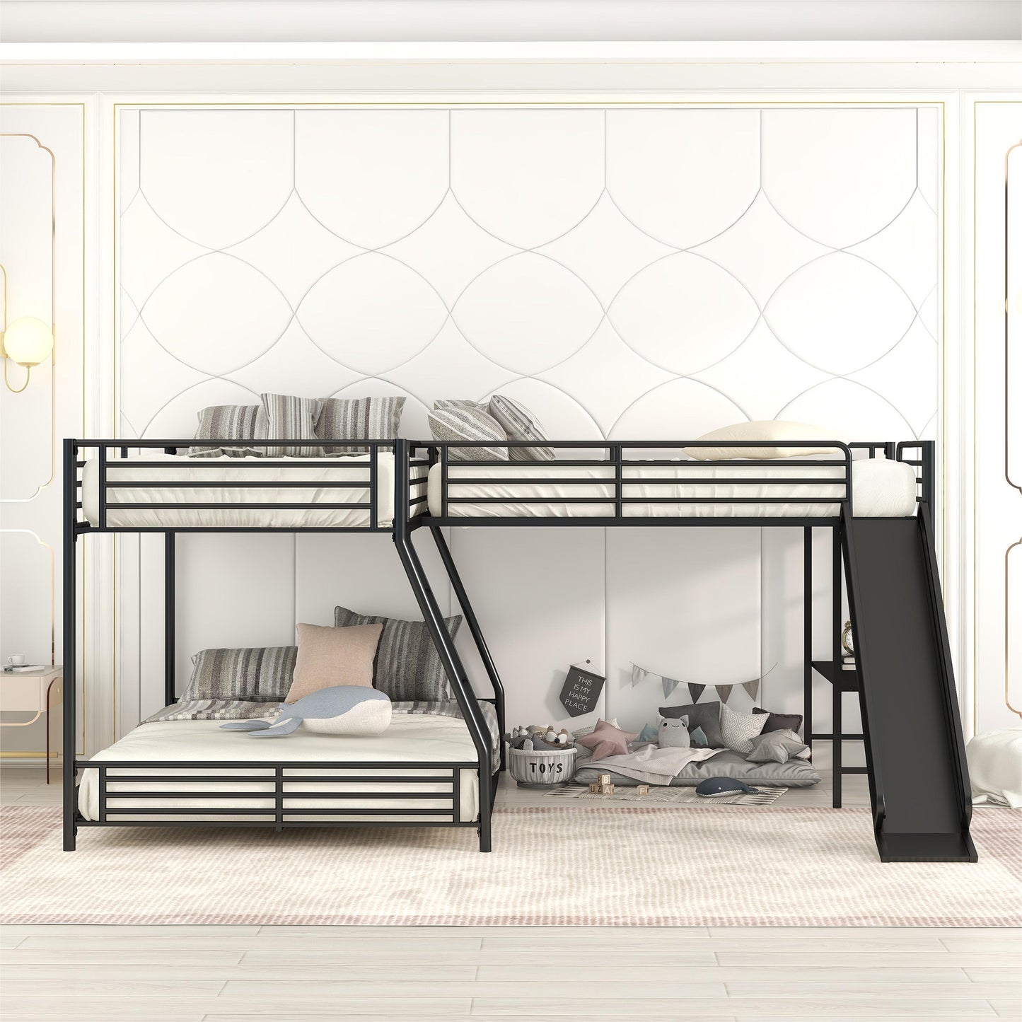 L-Shaped Twin over Full Bunk Bed