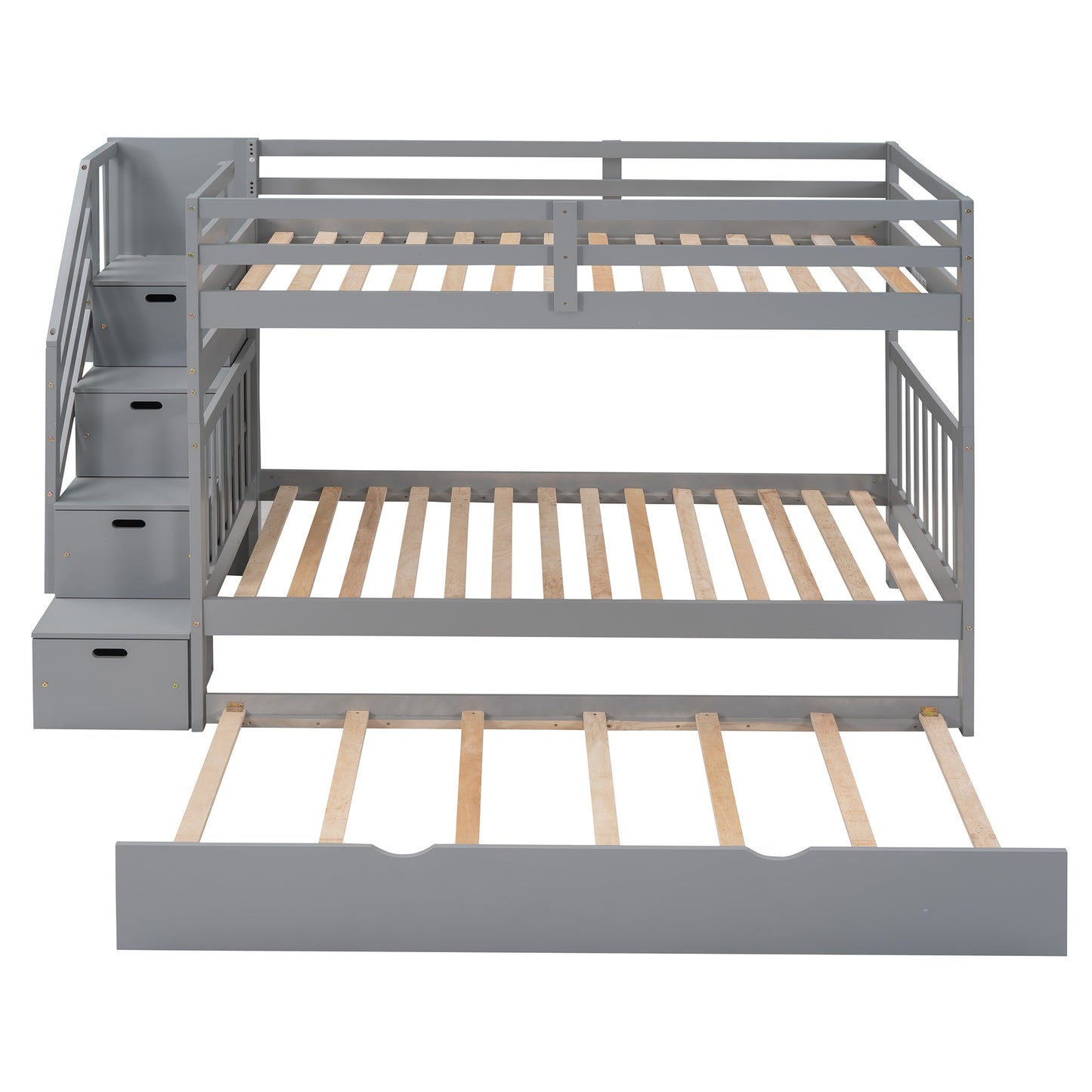 Twin over Twin/Full Bunk Bed w/Twin Size Trundle