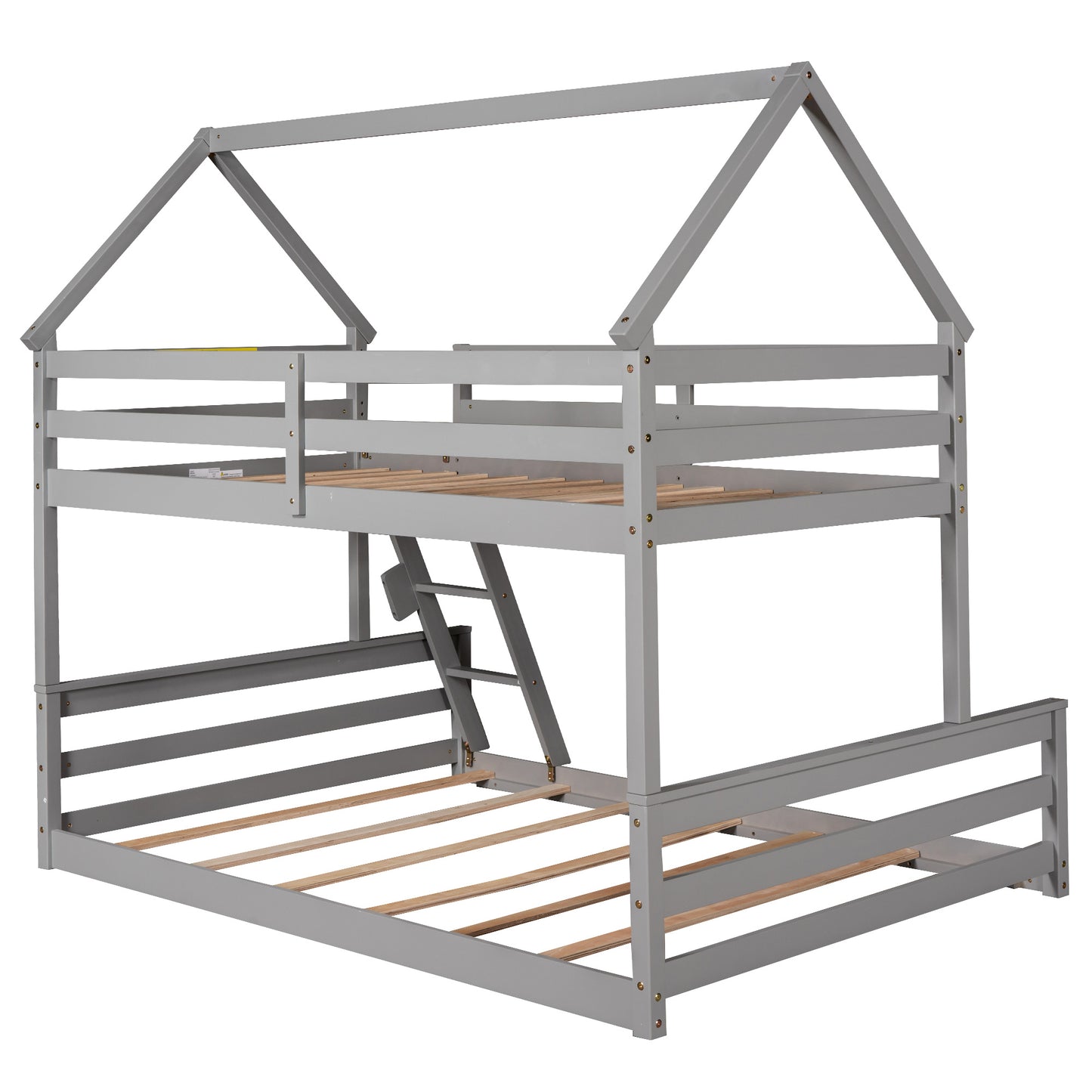 Twin over Full House Bunk Bed w/Built-in Ladder