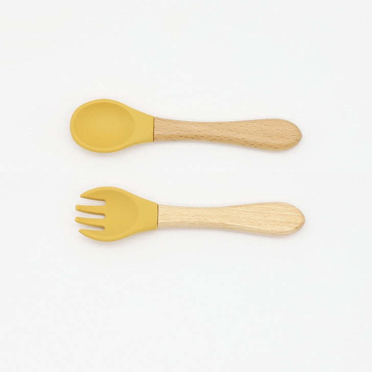 Silicone Wooden Handle Cutlery