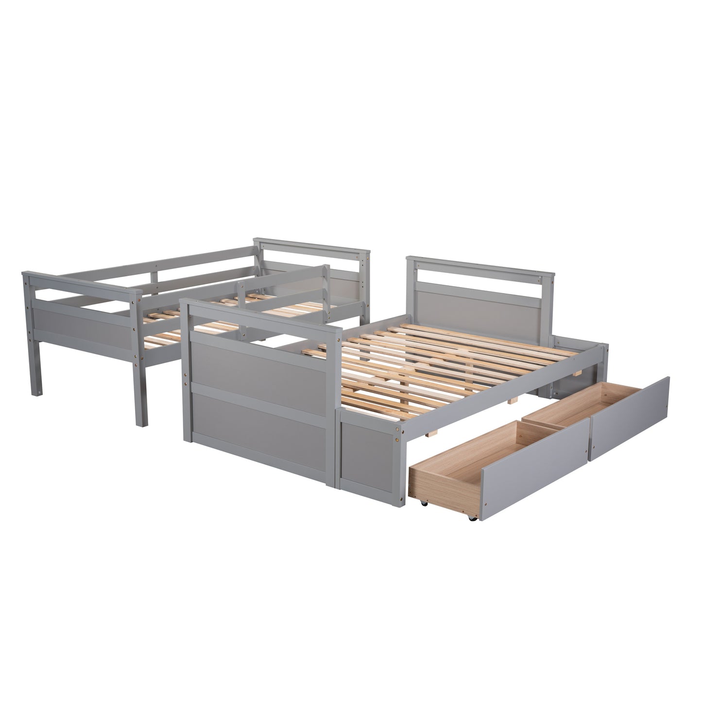 Twin over Full Bunk Bed w/Storage