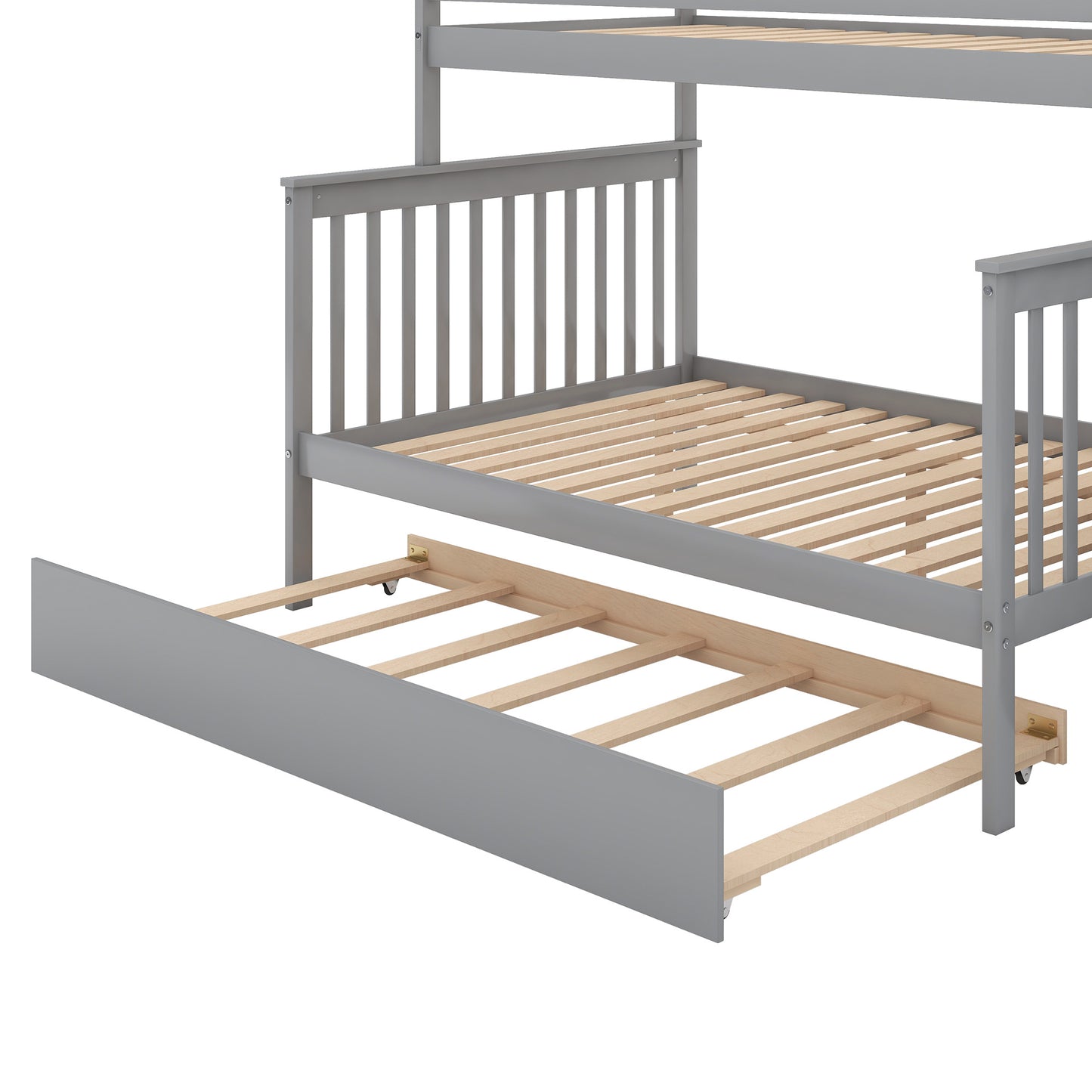 Twin over Full Bunk Bed w/Trundle & Staircase