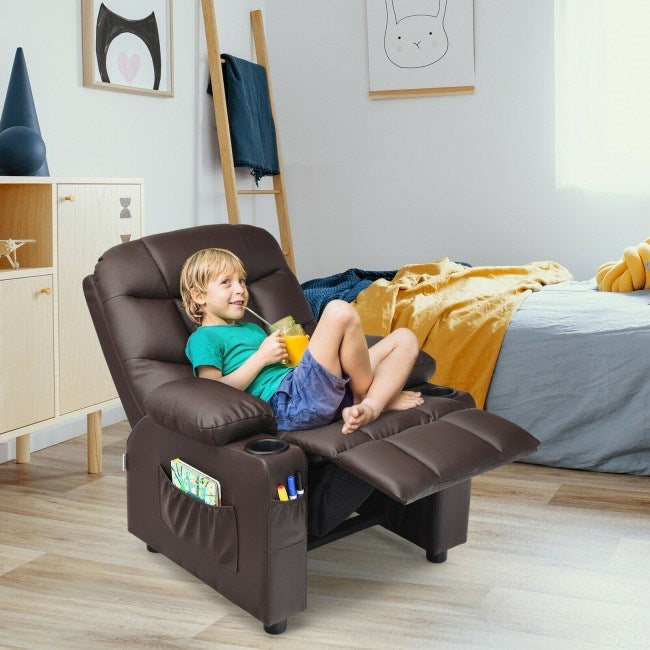 Kids Recliner w/ Cup Holders and Side Pockets