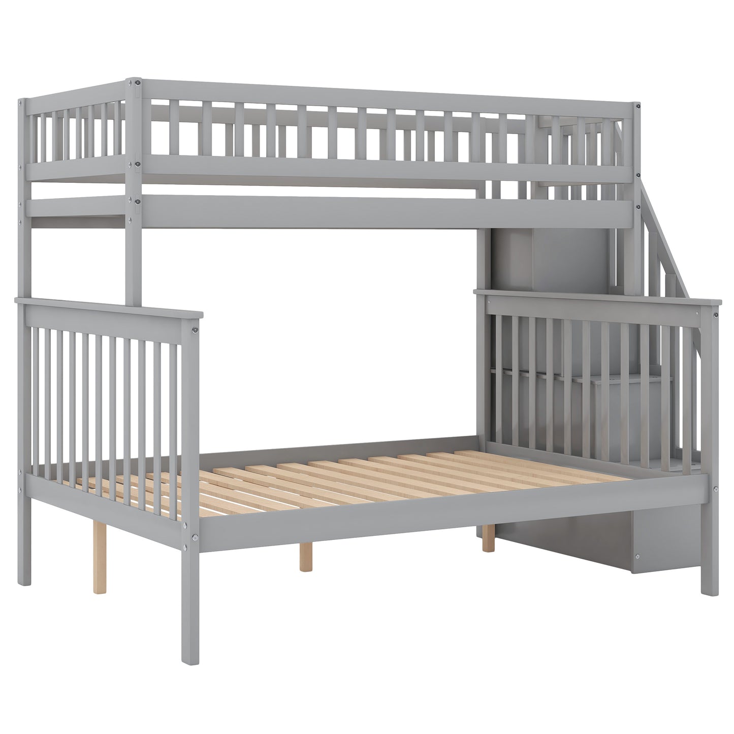 Twin over Full Stairway Bunk Bed w/Storage