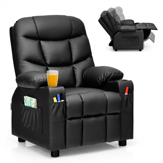 Kids Recliner w/ Cup Holders and Side Pockets