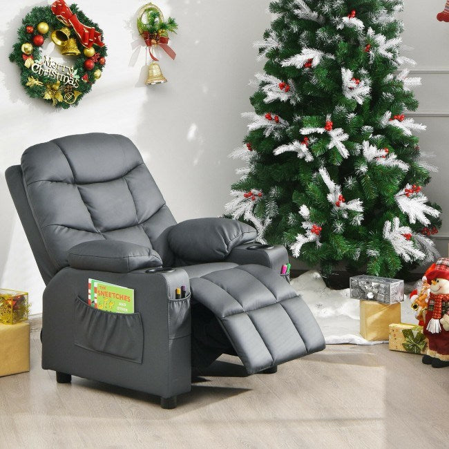 Kids Recliner w/ Cup Holders and Side Pockets