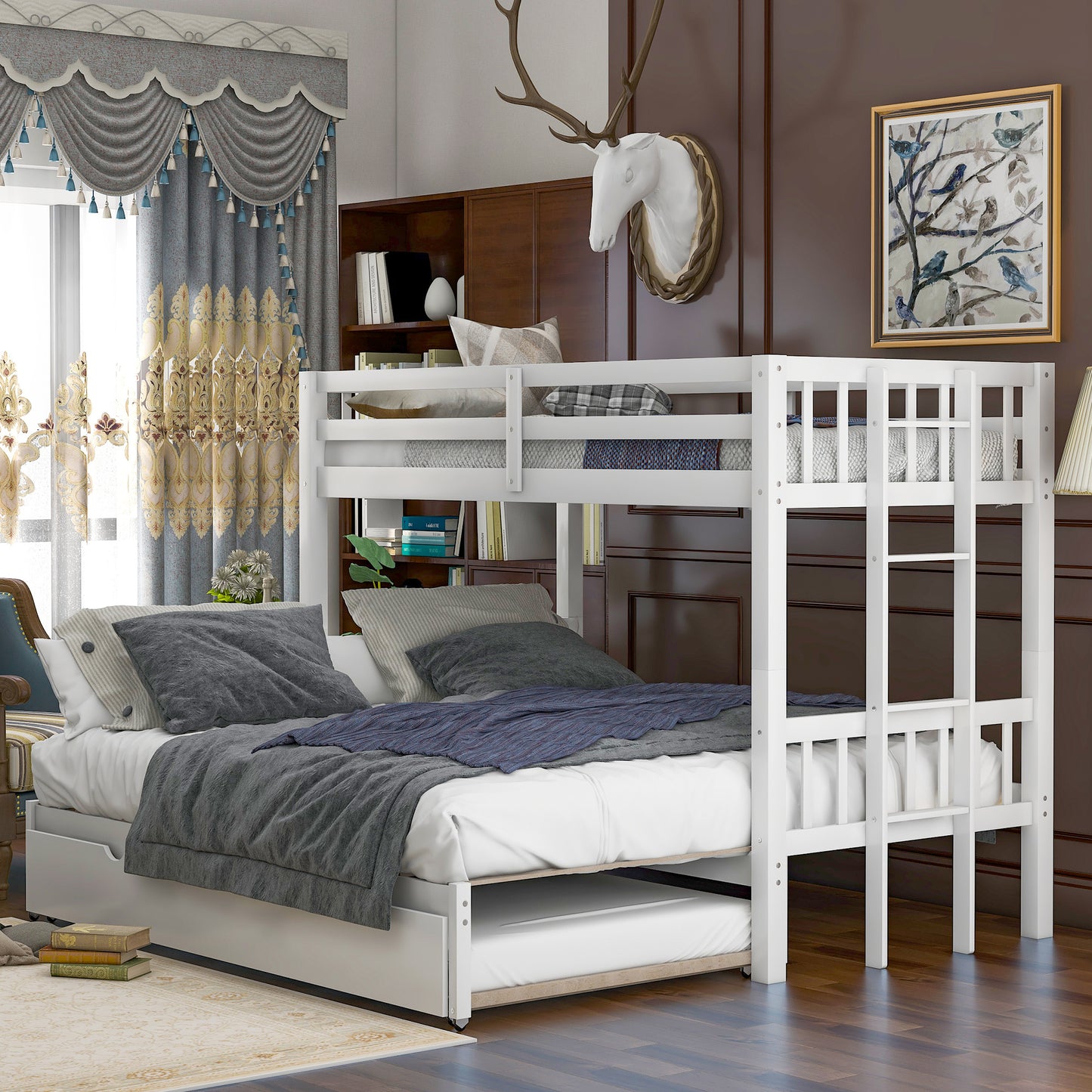 Twin Pull-out Bunk Bed w/Trundle