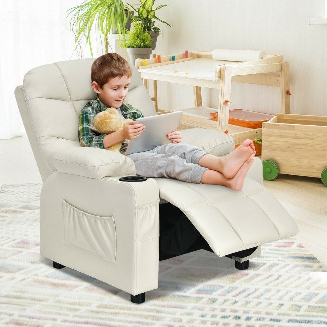 Kids Recliner w/ Cup Holders and Side Pockets