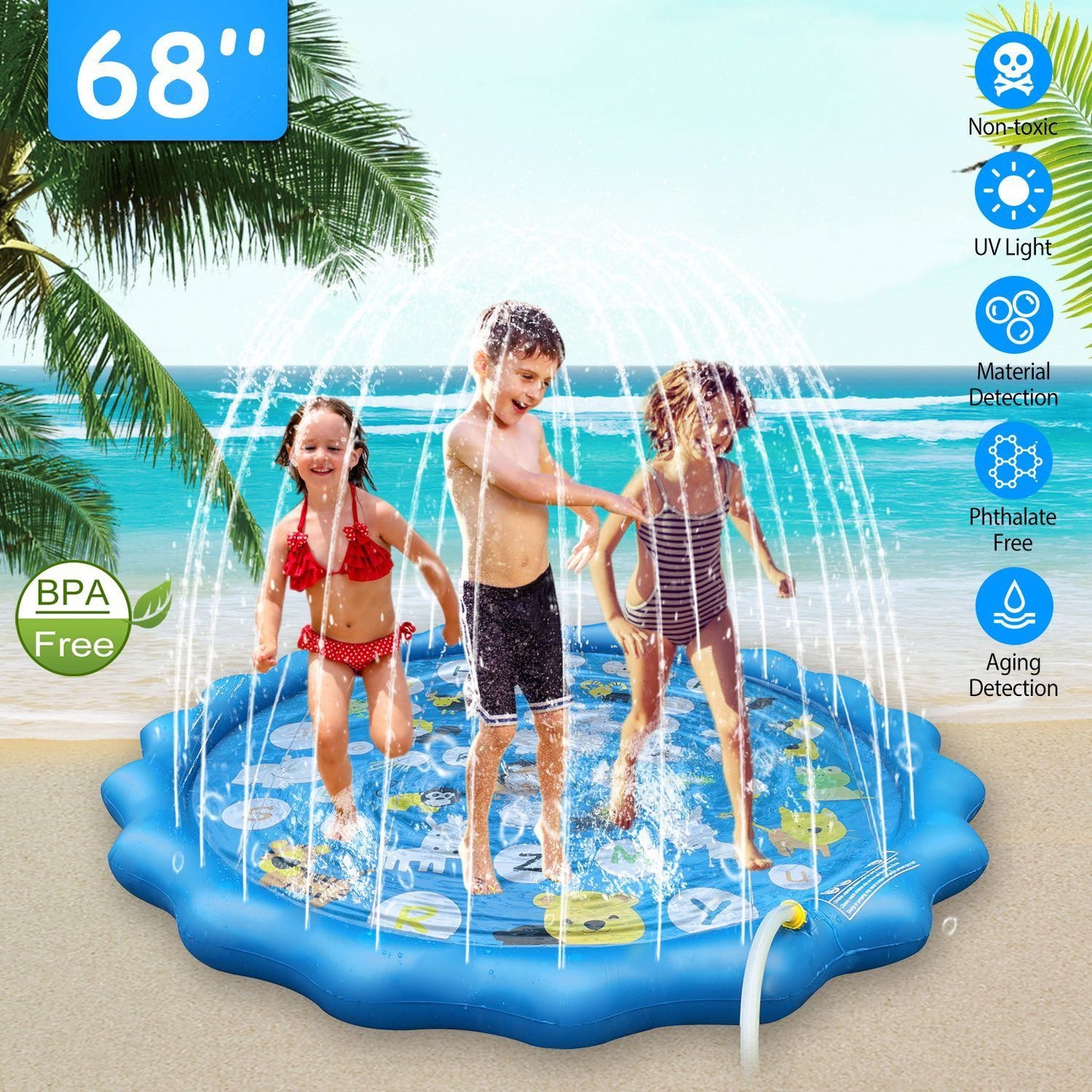 68IN Inflatable Sprinkler Splash Pad