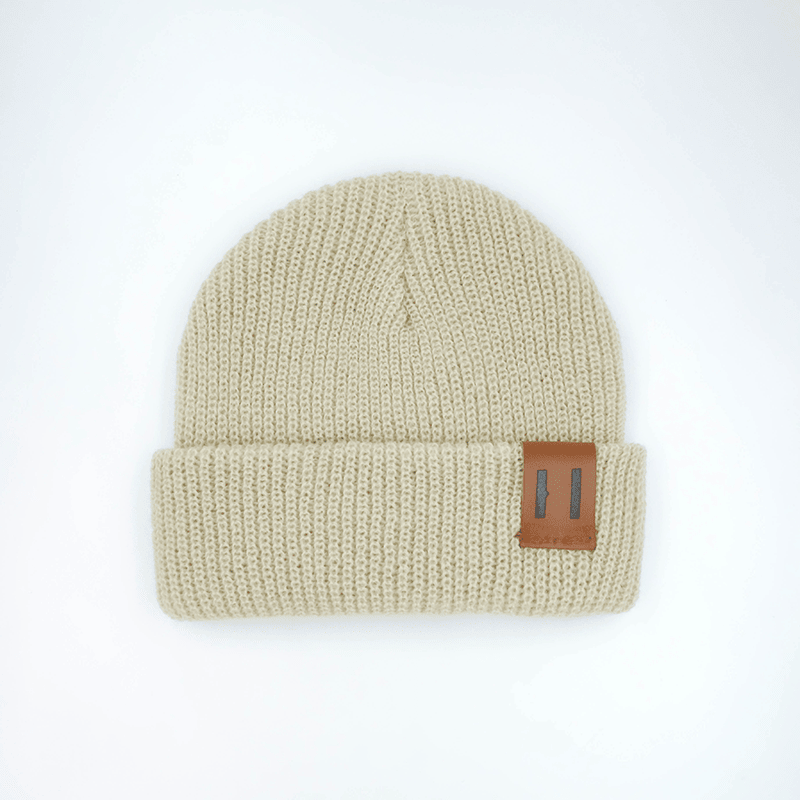 Beige Long Knit Hat