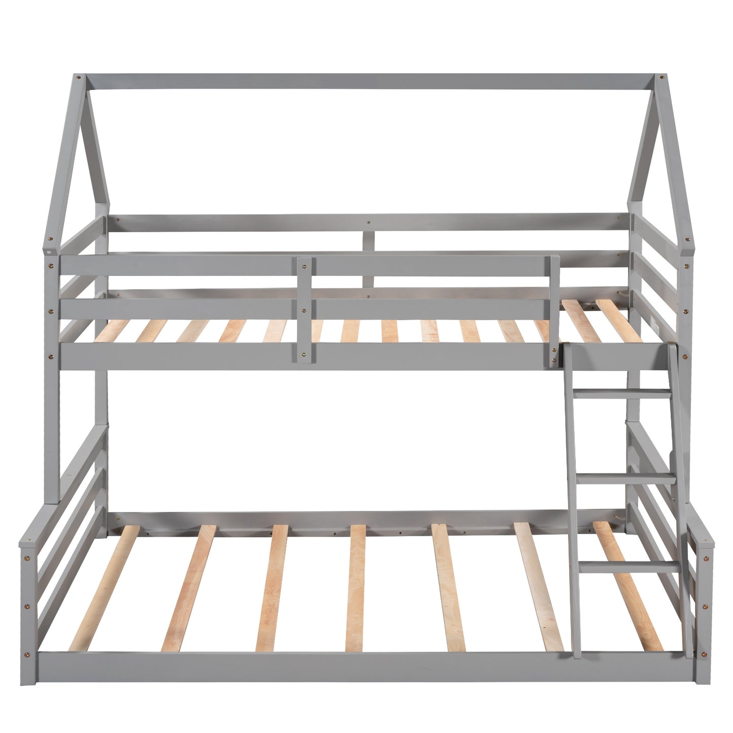 Twin over Full House Bunk Bed w/Built-in Ladder