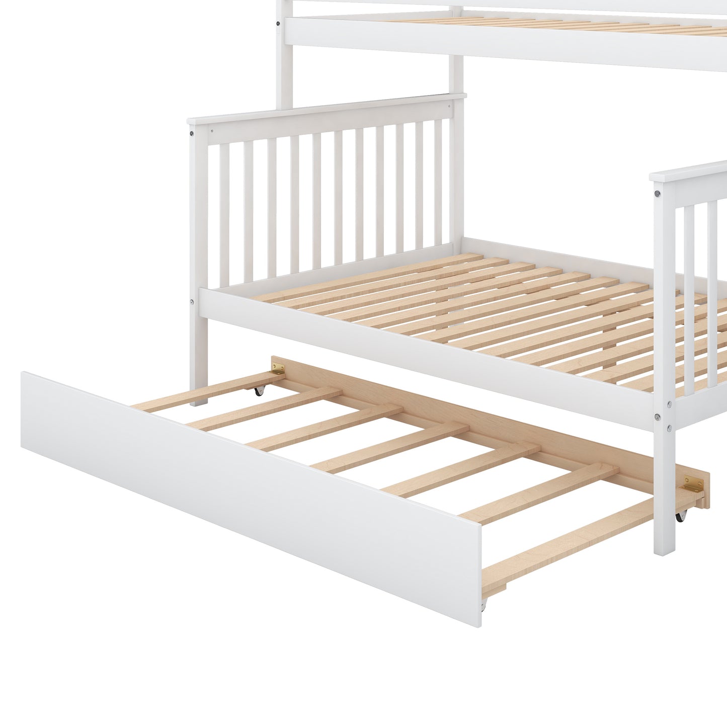 Twin over Full Bunk Bed w/Trundle & Staircase