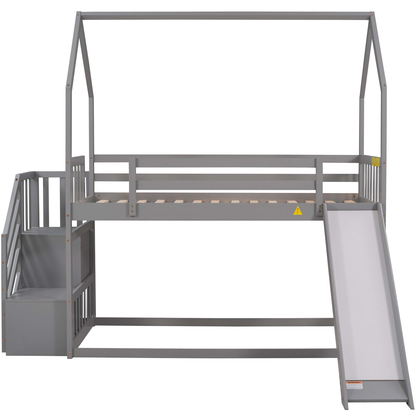 Twin over Twin Bunk Bed with Convertible Slide & Storage Staircase