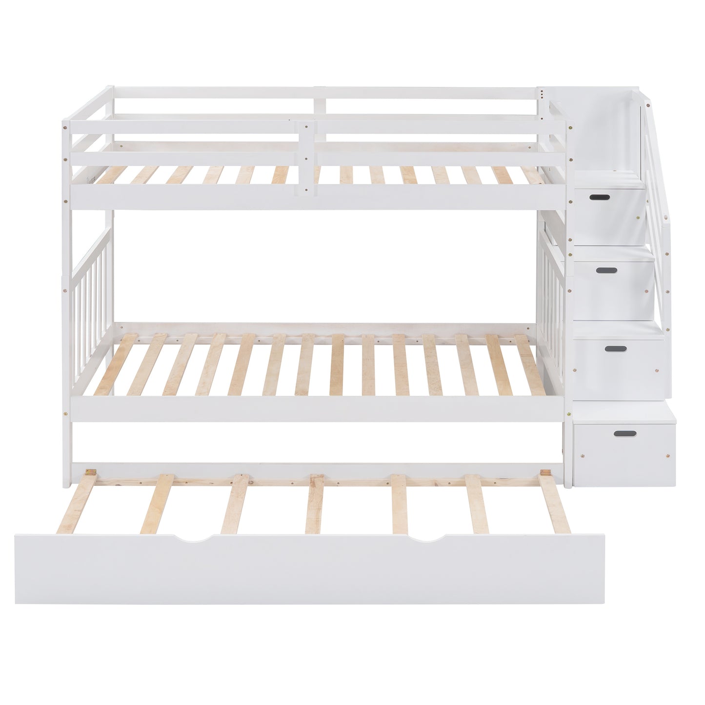 Twin over Twin/Full Bunk Bed w/Twin Size Trundle