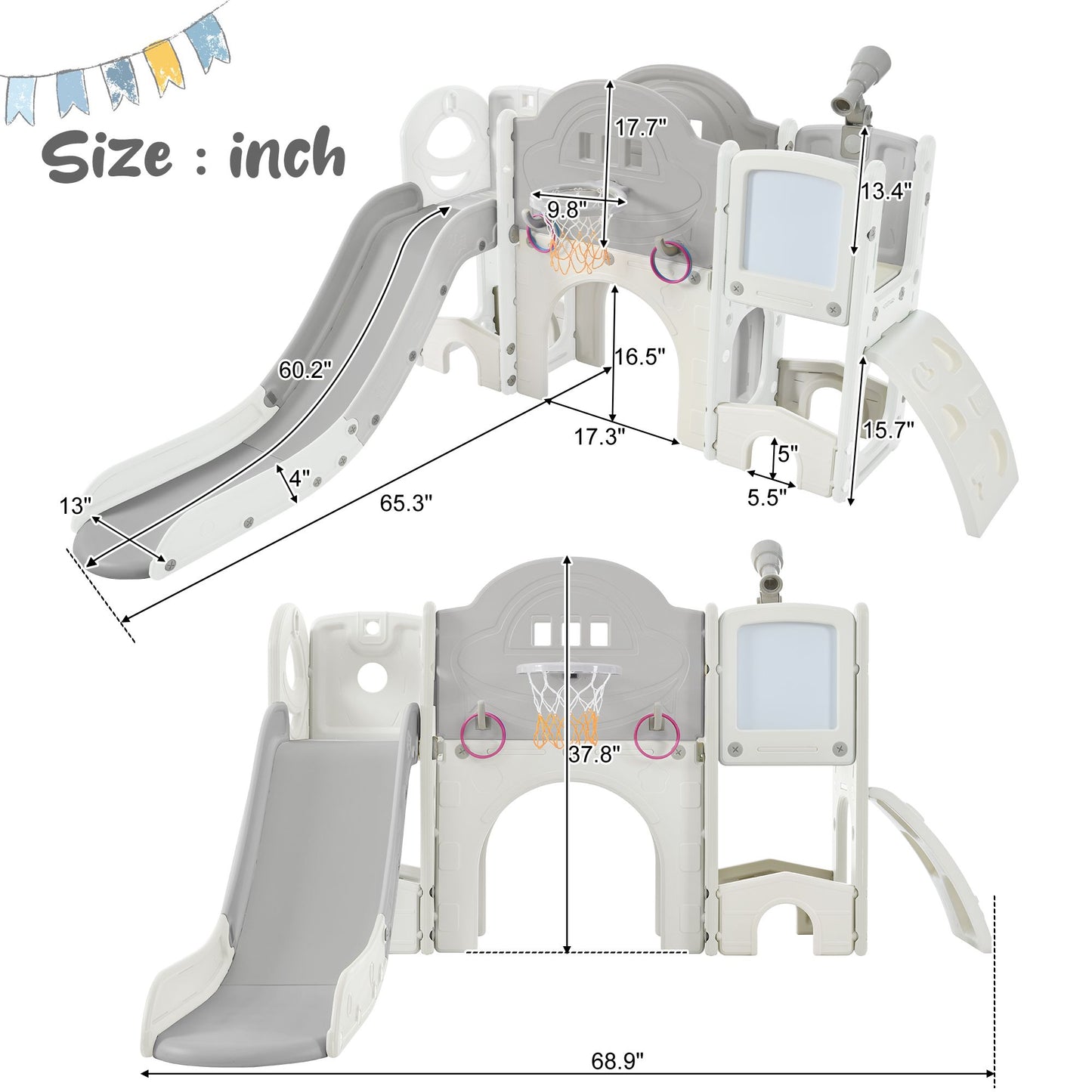 9 in 1 Freestanding playset