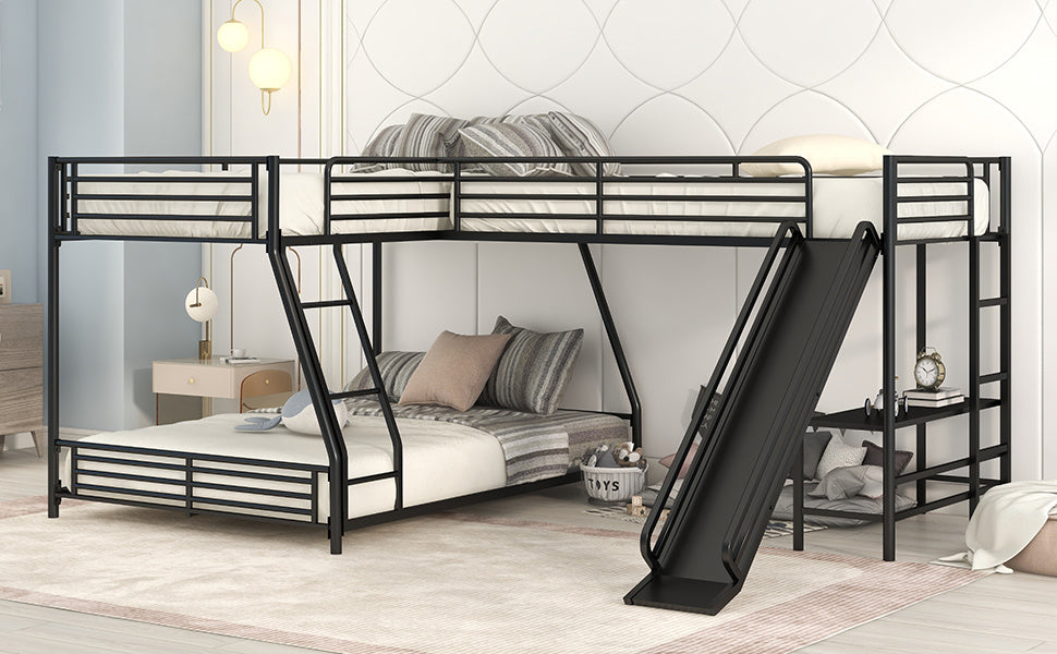 L-Shaped Twin over Full Bunk Bed