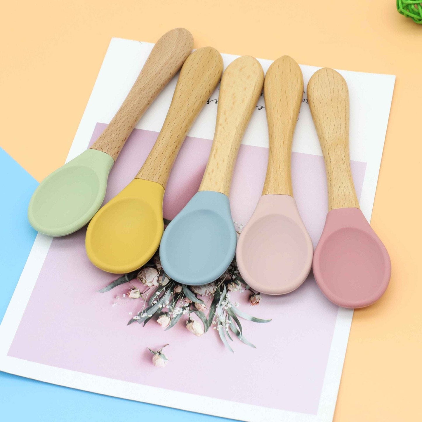 Silicone Wooden Handle Cutlery