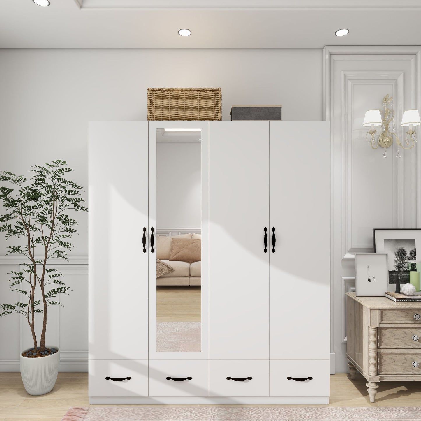 Armoire Wardrobe 4 Door Closet