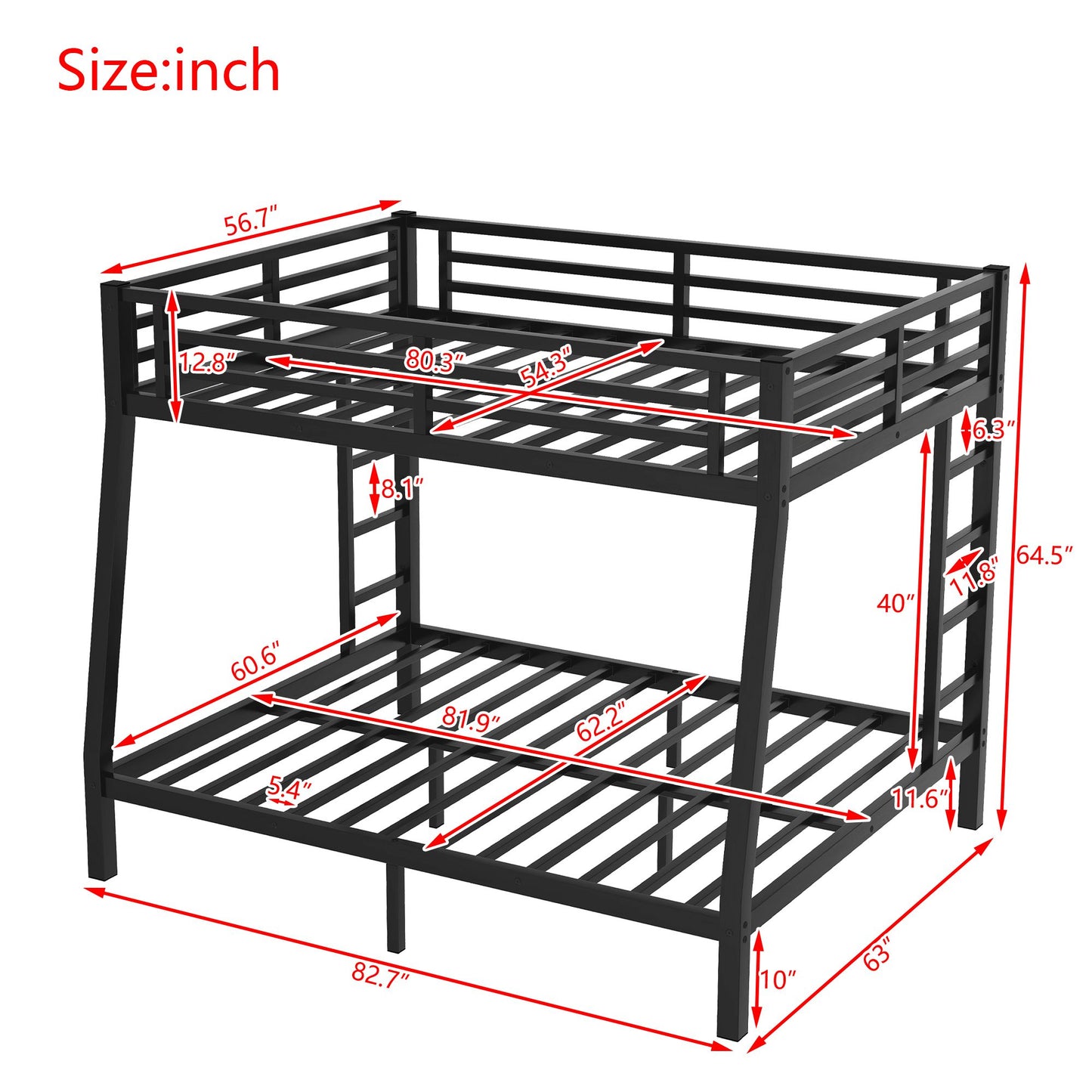 Metal Queen Bunk Bed