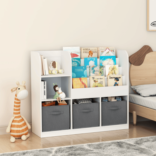 Multifunctional Bookcase w/ Collapsible Fabric Drawers