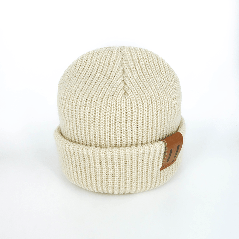 Beige Long Knit Hat