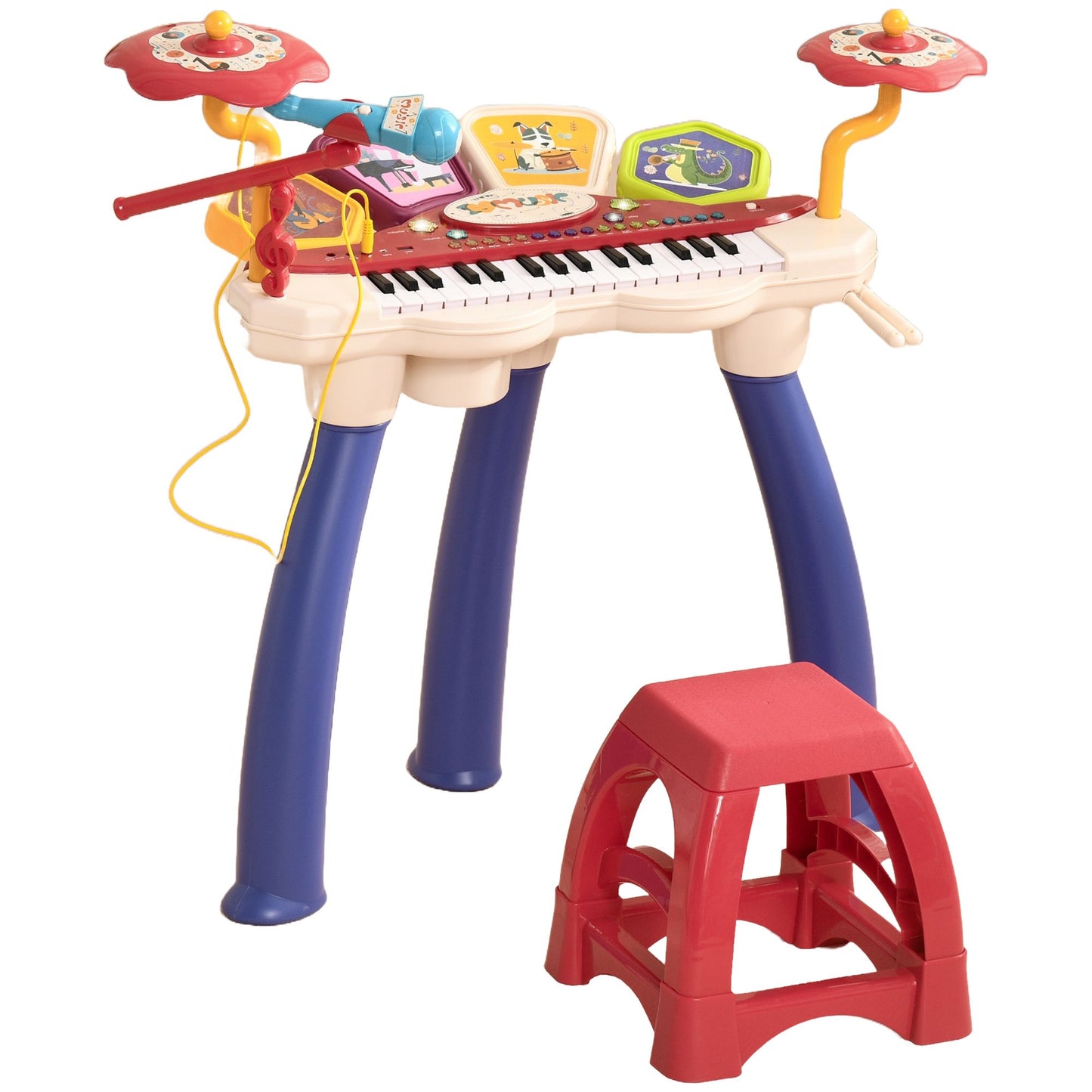 2 in 1 Kids 32-Key Electronic piano with Drum Set