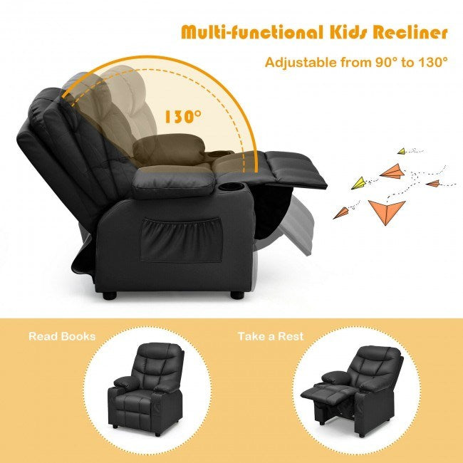 Kids Recliner w/ Cup Holders and Side Pockets