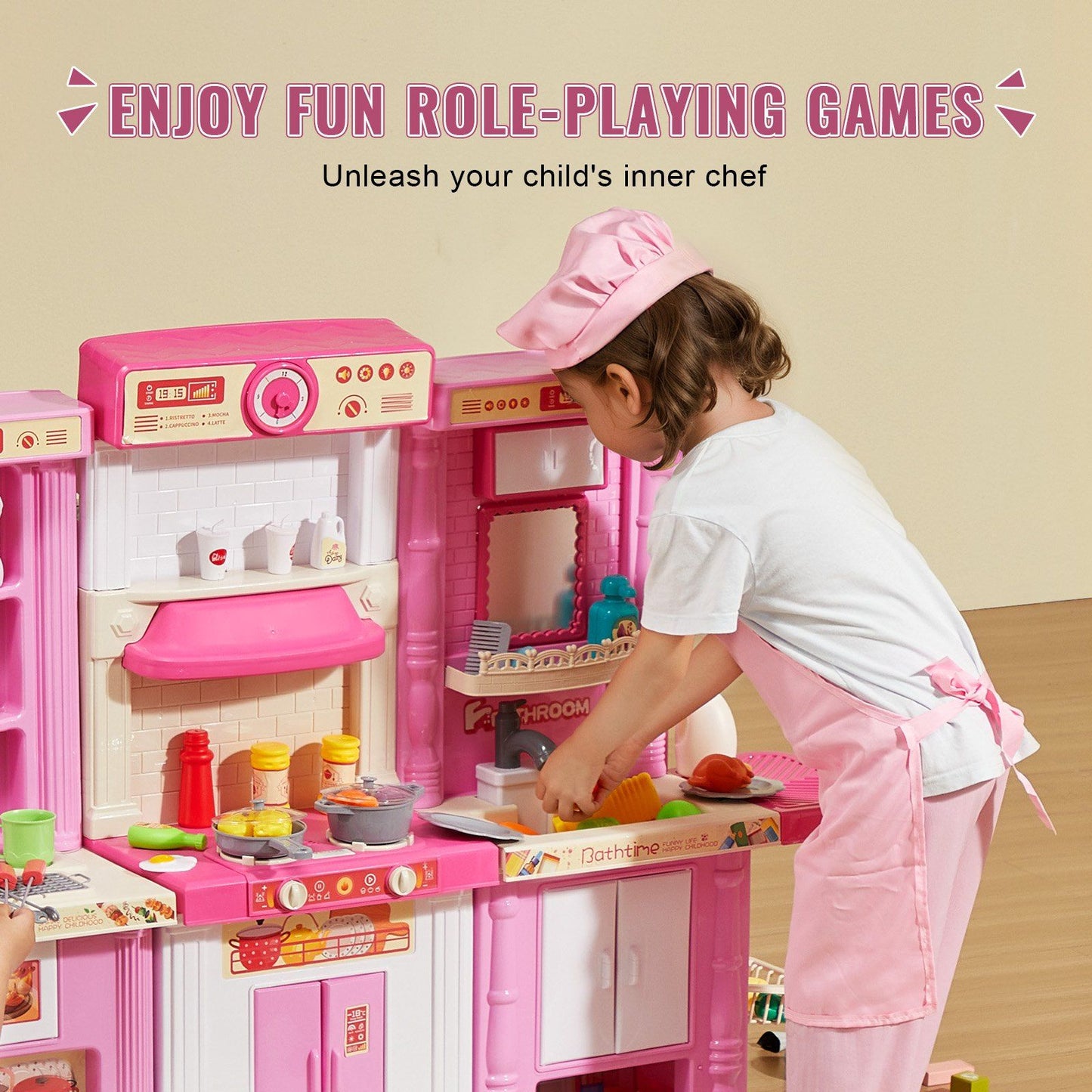 74 Piece Kitchen Playset (Pink)