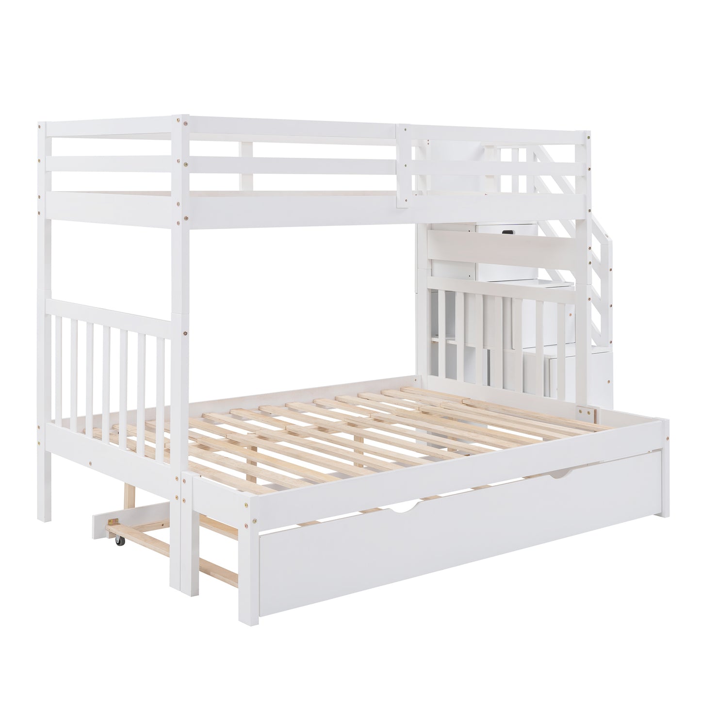 Twin over Twin/Full Bunk Bed w/Twin Size Trundle