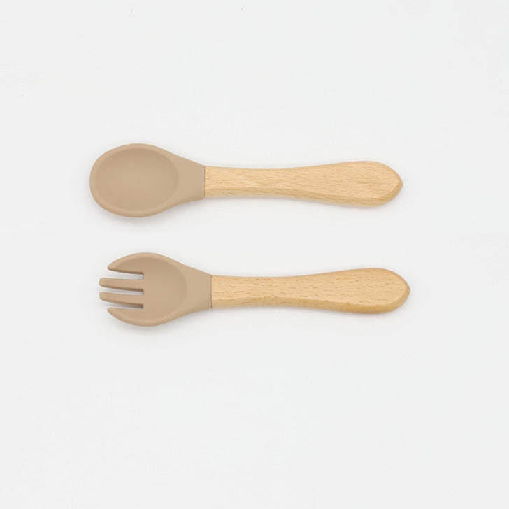 Silicone Wooden Handle Cutlery