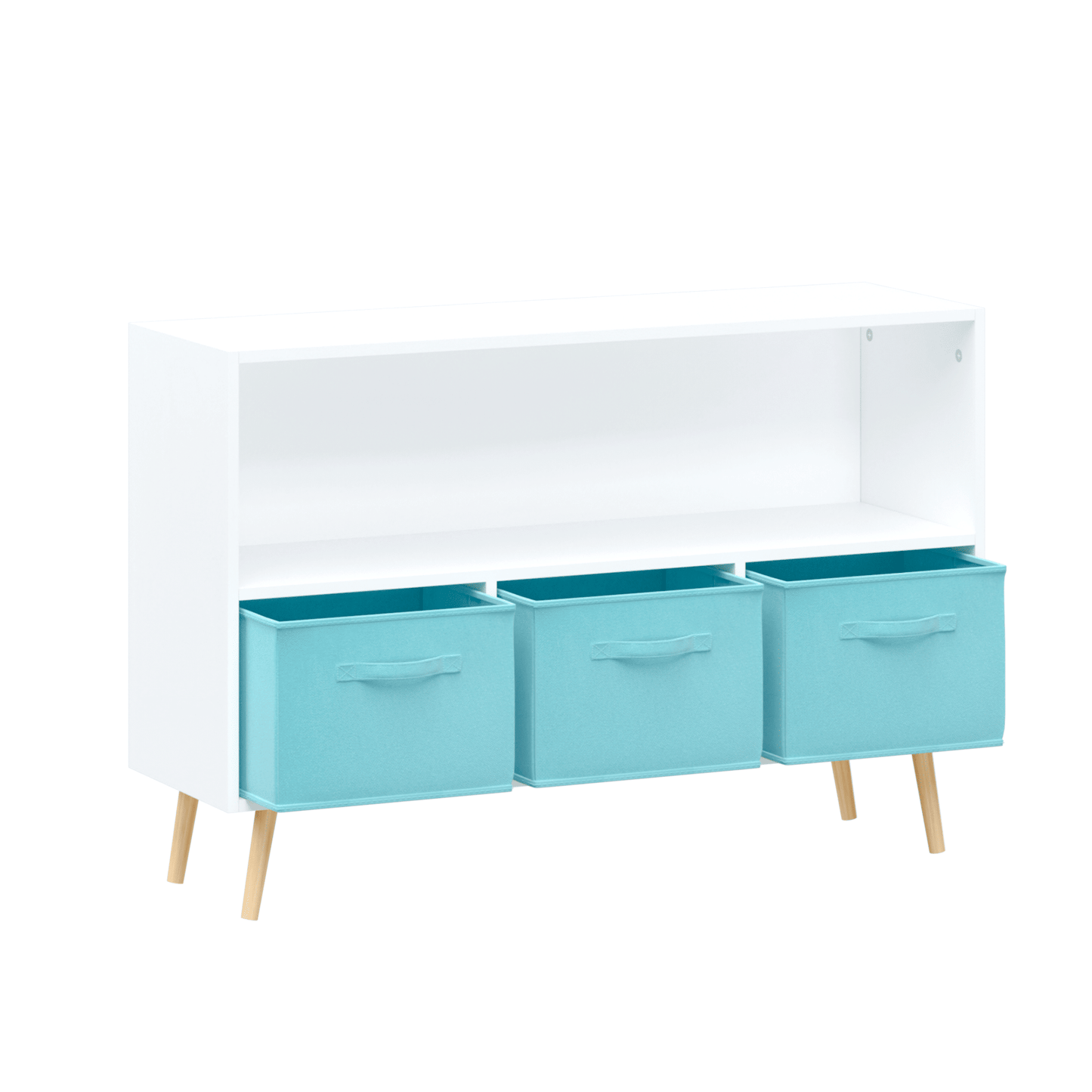 Kids bookcase w/ Collapsible Fabric Drawers