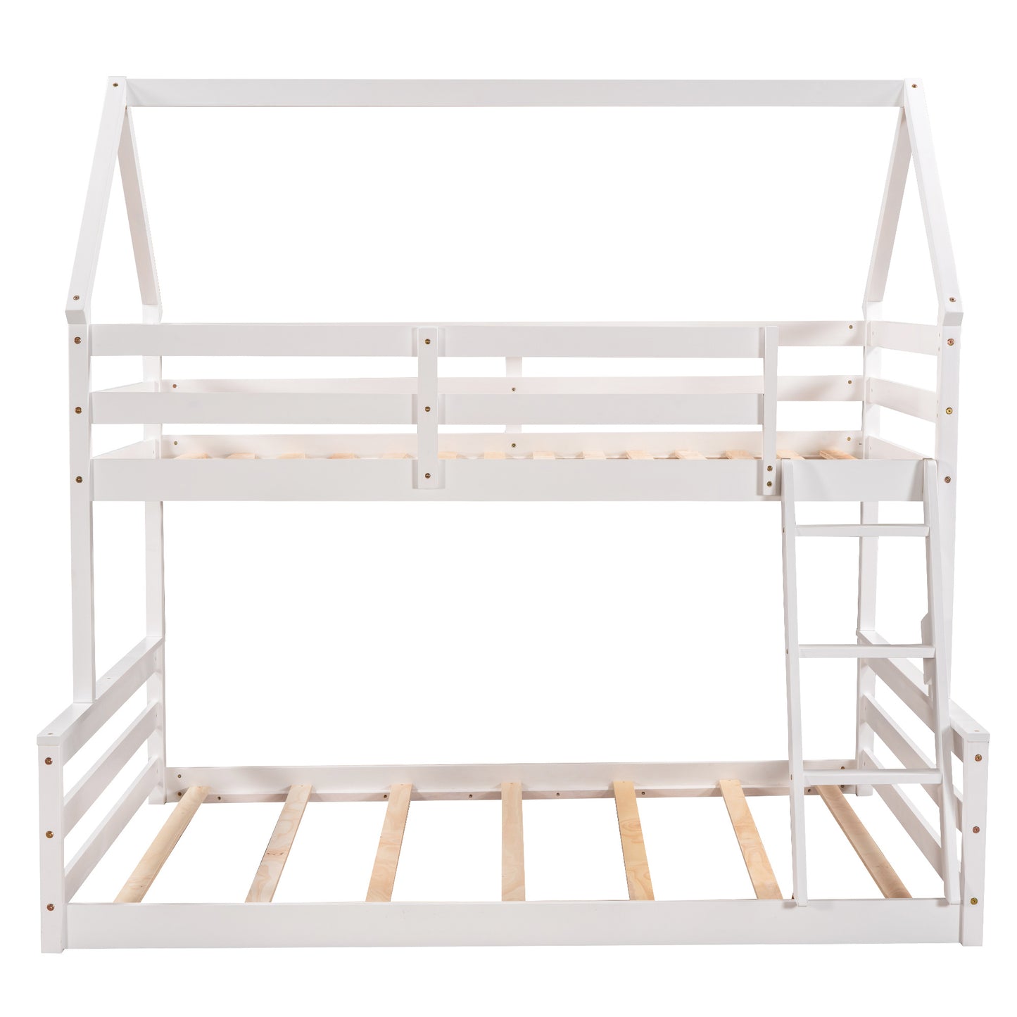 Twin over Full House Bunk Bed w/Built-in Ladder