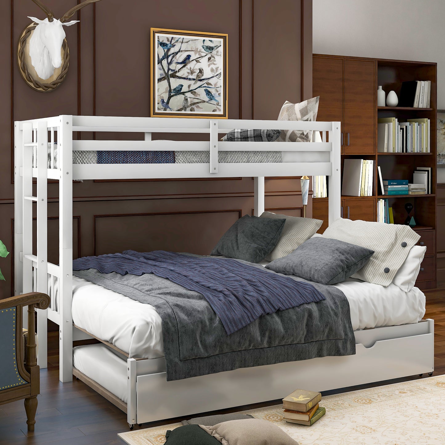 Twin Pull-out Bunk Bed w/Trundle