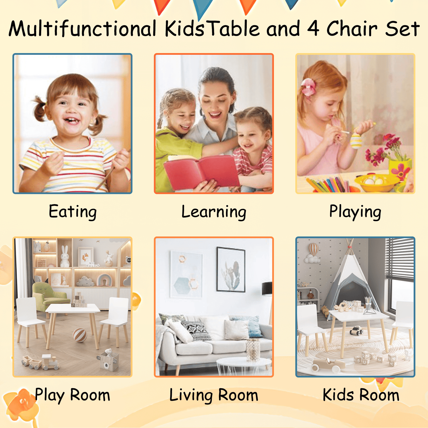 3 Piece Toddler Table and Chair Set