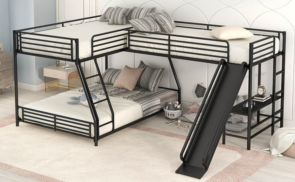 L-Shaped Twin over Full Bunk Bed