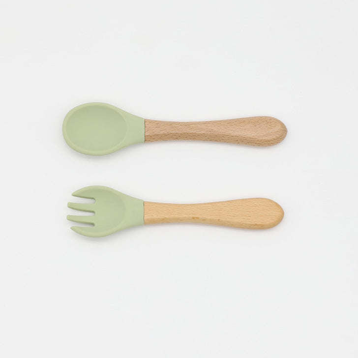 Silicone Wooden Handle Cutlery