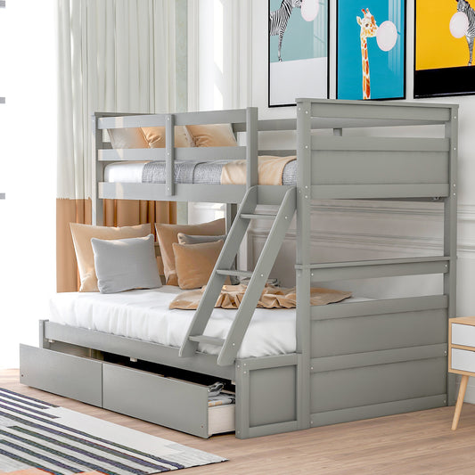 Twin over Full Bunk Bed w/Storage