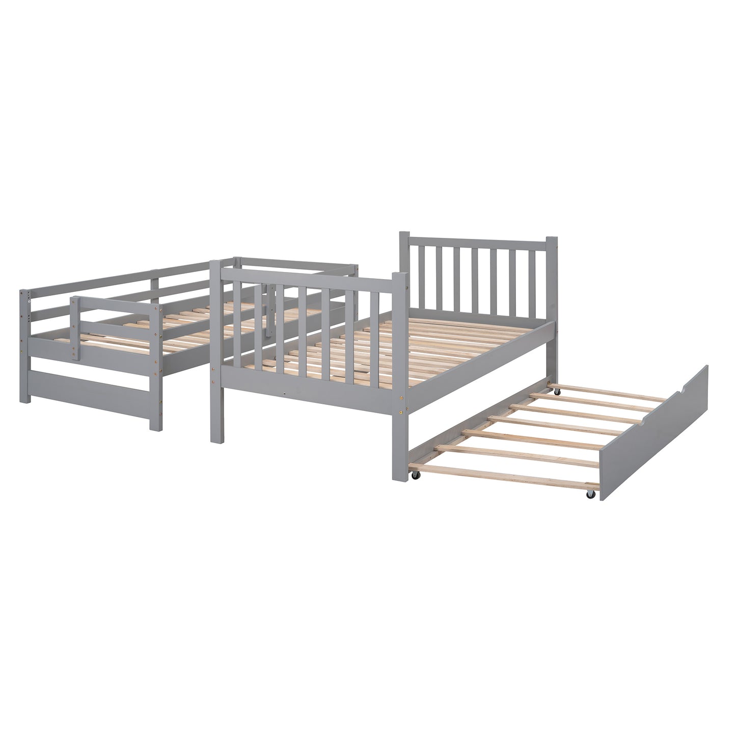 Twin over Twin/Full Bunk Bed w/Twin Size Trundle