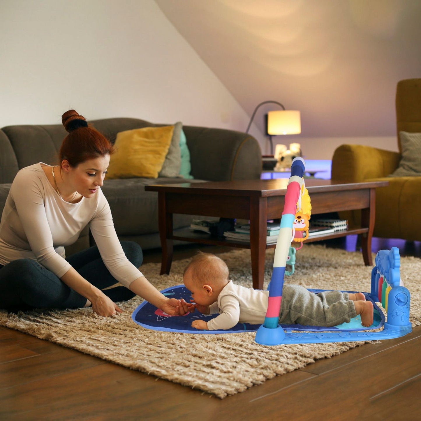 2 In 1 Baby Gym Musical Activity Tummy Time Mat